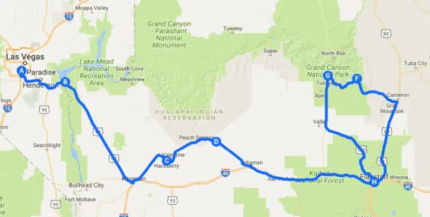 route 66 grand canyon map Usa Roadtrip 3 Hoover Dam Route 66 And Grand Canyon Anna route 66 grand canyon map